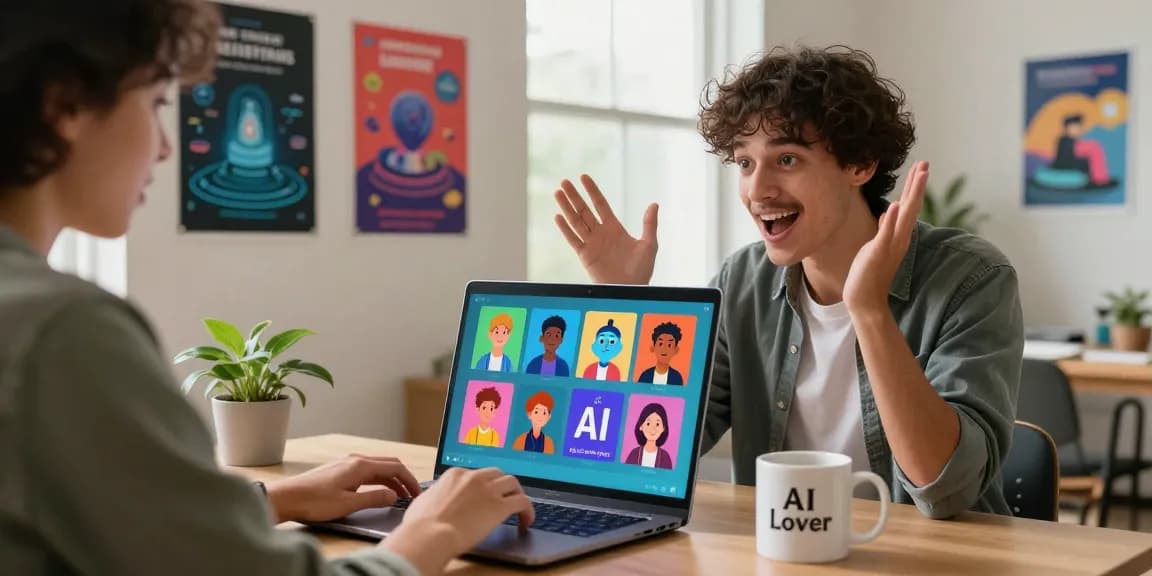 Engaging chat with Crushon AI in a cozy home office setting