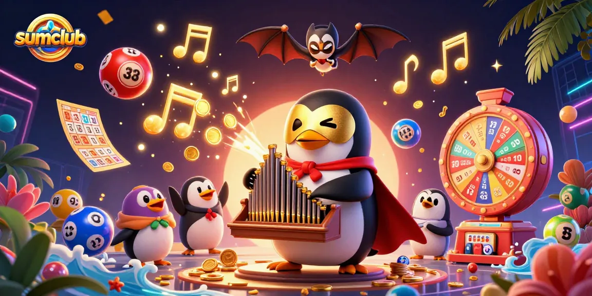 Sumclub offers thrilling gaming excitement as a penguin plays a pipe organ, showering coins.
